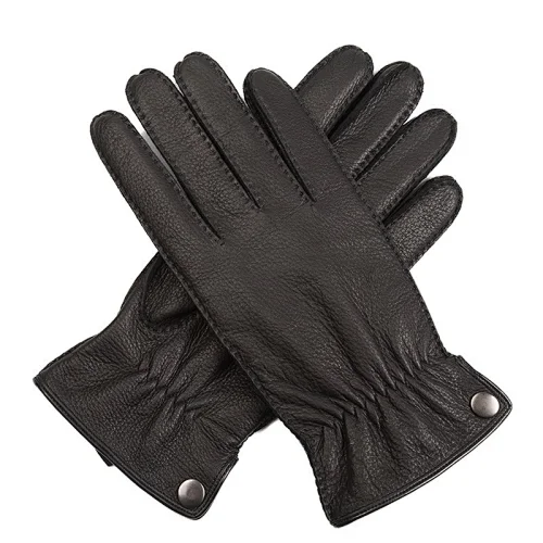 Ladies' Custom Made Luxury Real Rabbit Fur Cuff Leather Gloves for Winter