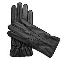 100% Genuine Lambskin Chrome free Black Leather Driving Gloves Men
