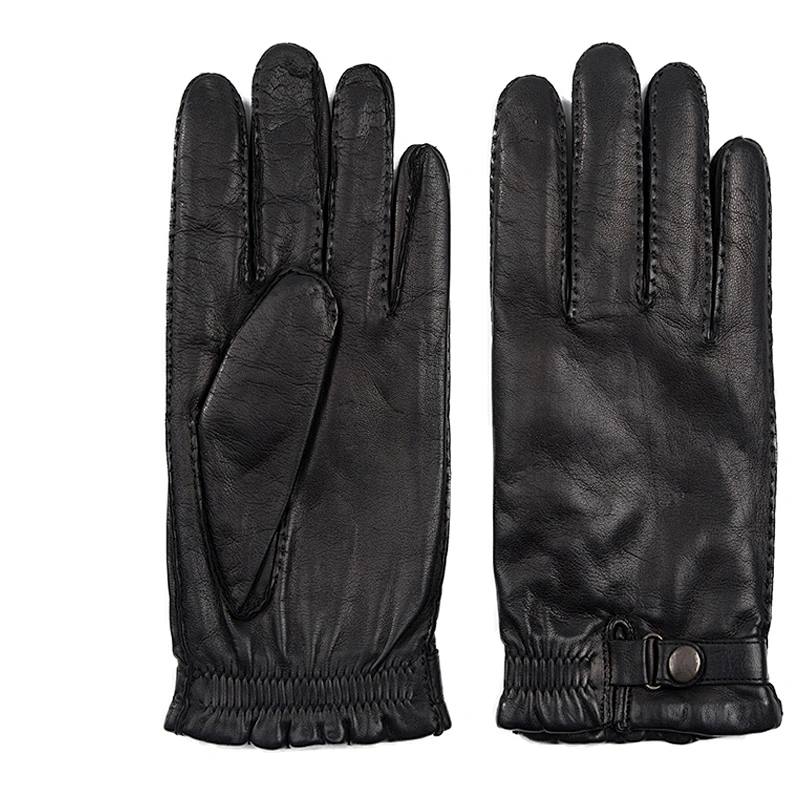 Men's Genuine Sheepskin handmade Winter Driving Leather Gloves for Boys