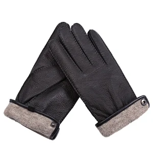 Mens Genuine Deerskin Car Driving Handjob Custom made Leather Gloves Winter