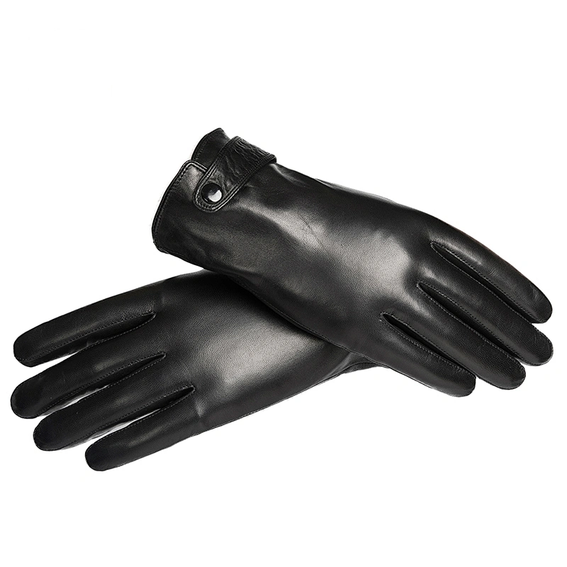 Men Custom Genuine Sheepskin Car Driving Touch Screen Winter Leather Gloves
