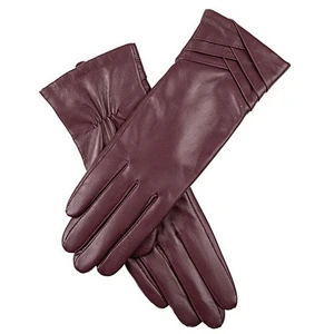 Wine Ladies Sheep Leather Gloves For Daily Life