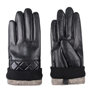 Men Custom Ethiopian Goatskin Dress Winter Warm Leather Glovesskin Black Brown Dress Leather Gloves for Car Driving
