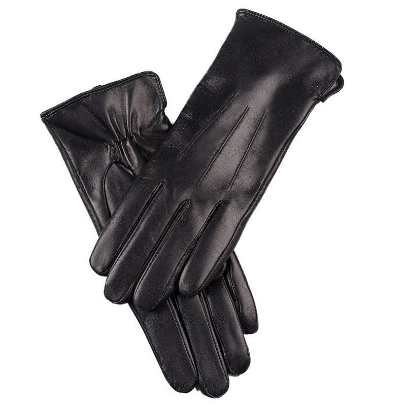 Genuine Goat Skin Sheepskin Leather Bike Car Driving Gloves for Men