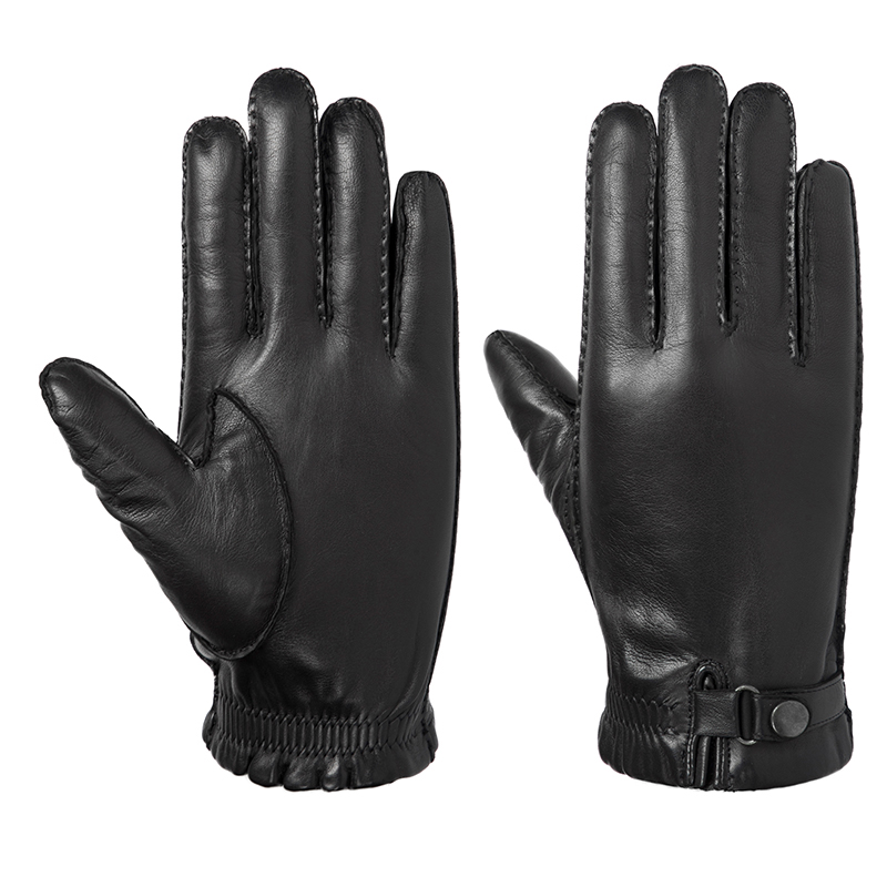 Men's Genuine Sheepskin handmade Winter Driving Leather Gloves for Boys