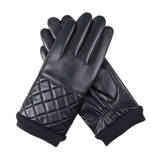 Men Custom Ethiopian Goatskin Dress Winter Warm Leather Glovesskin Black Brown Dress Leather Gloves for Car Driving
