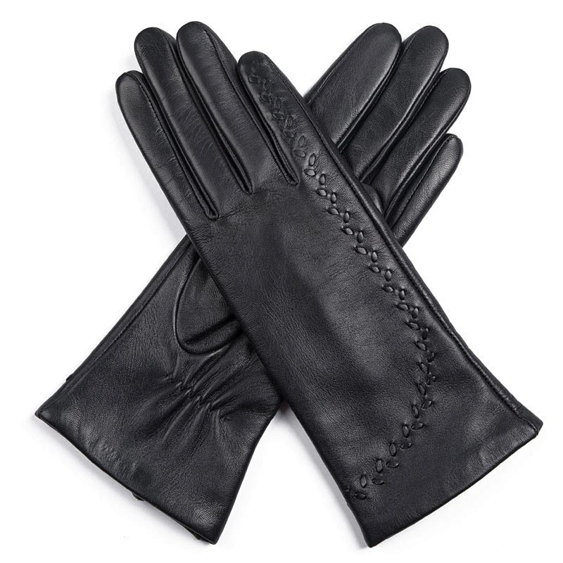 Wine Ladies Sheep Leather Gloves For Daily Life