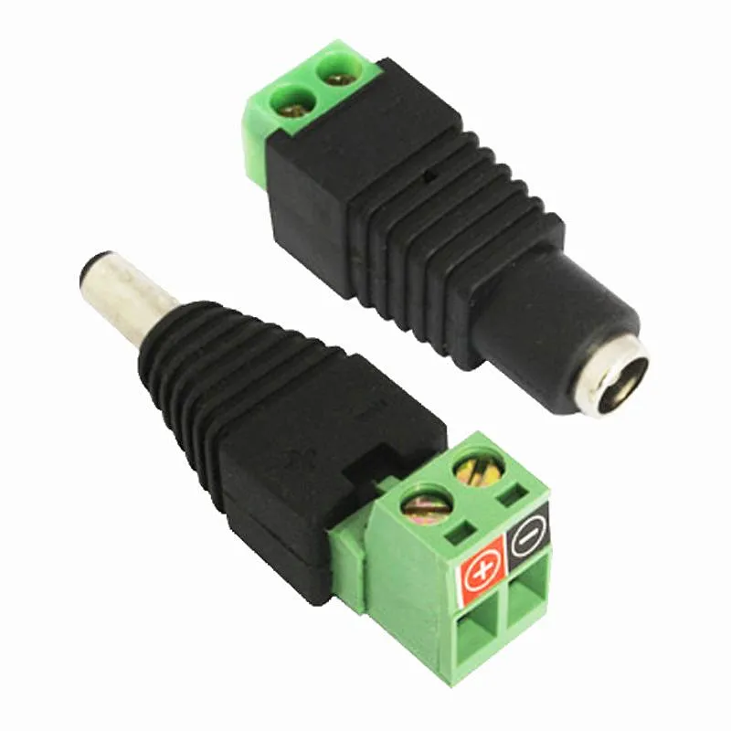 Custom 5.5*2.1mm Male To Female DC Power Plug Jack Adapter Connector