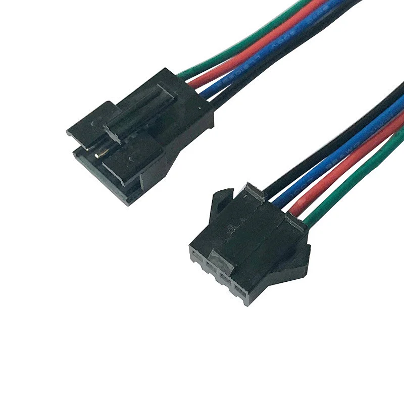 Customized JST SM 2P 2.54 Pitch male to female connector  wire harness cable