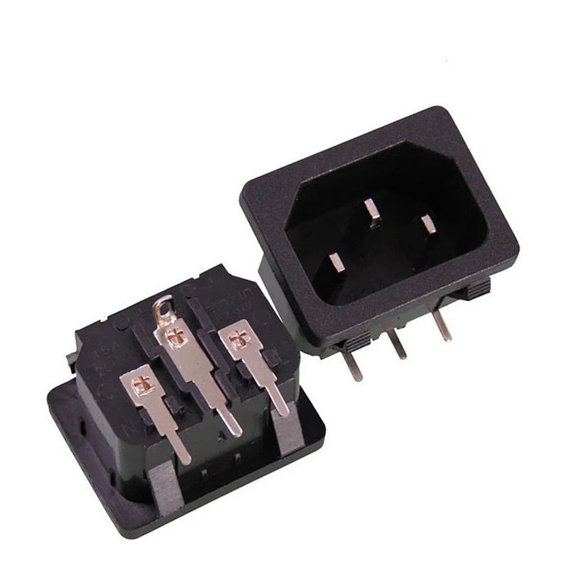 Electrical Plug Grounding Pure Socket AC Power Embedded Socket Female Male 3 Pin 10A 15A OEM