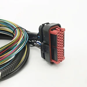 Custom 14 pin Automotive waterproof connector wiring harness and cable assembly