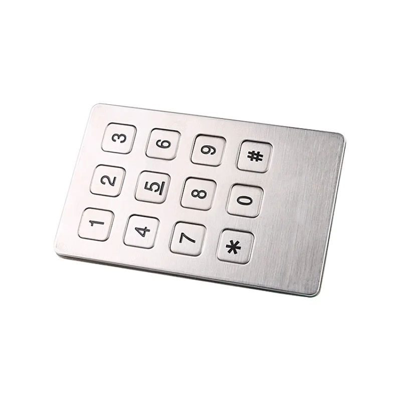 Stainless Steel Dust Proof 3x4 Buttons Uart Vending Machine Digit Keypad
