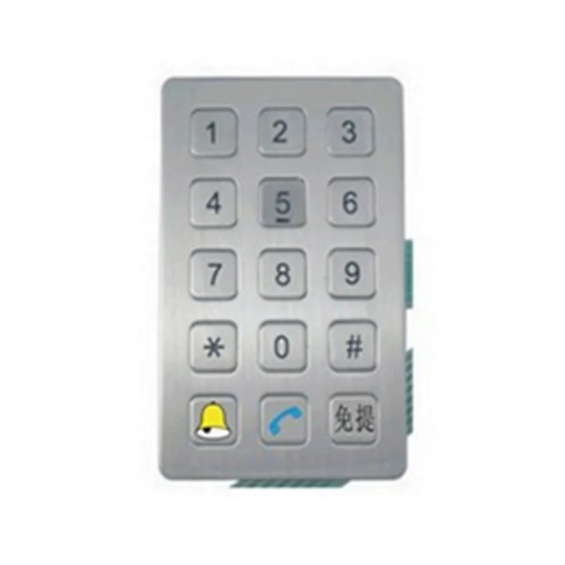 Anti Vandal Outdoors 3x5 Layout Rugged Door Access Metal Keypad