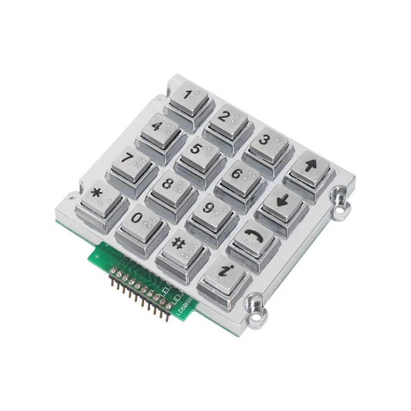 4x4 Zinc Alloy Keypads For Public Machines With Braille Keys