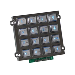 16 Braille Keys Led Backlight Industrial Keypad