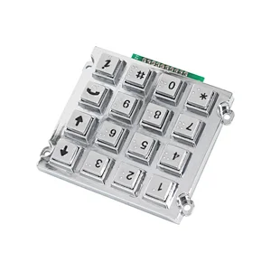 4x4 Zinc Alloy Keypads For Public Machines With Braille Keys