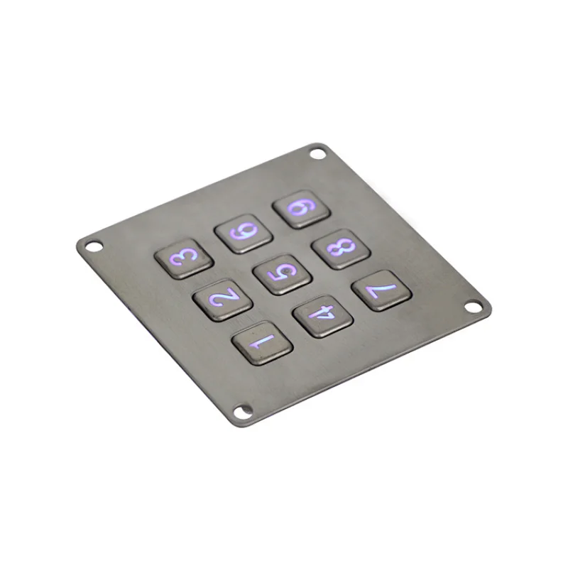 3x3 Customized Metal Backlight Ip65 Waterproof Outdoor Keypad