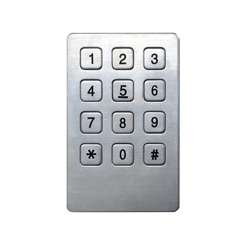 Stainless Steel Dust Proof 3x4 Buttons Uart Vending Machine Digit Keypad