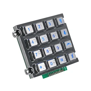 16 Braille Keys Led Backlight Industrial Keypad