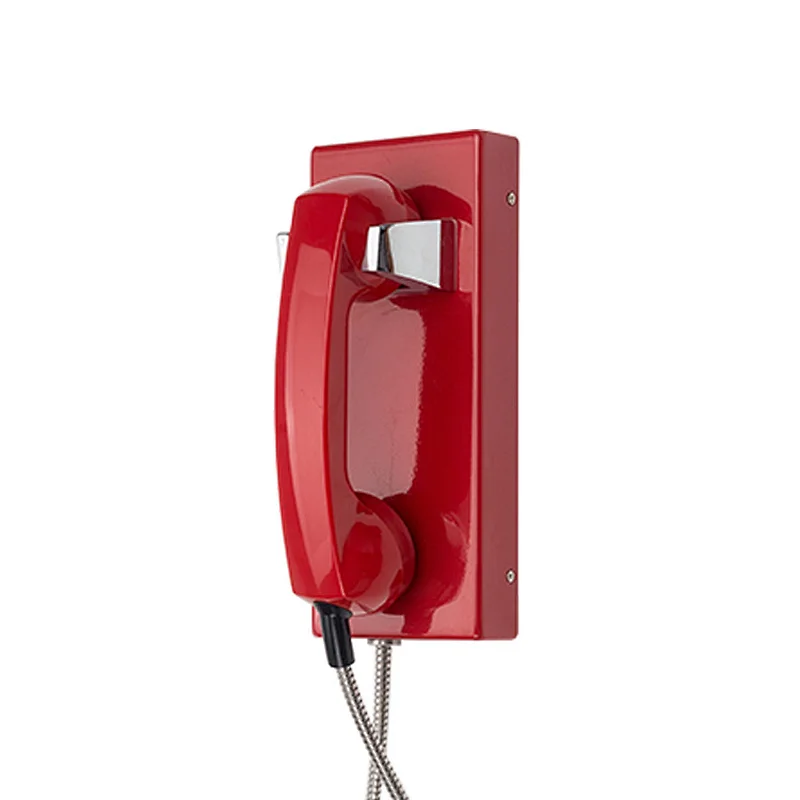 Durable Auto Dial Phones Red Handset Public Telephone
