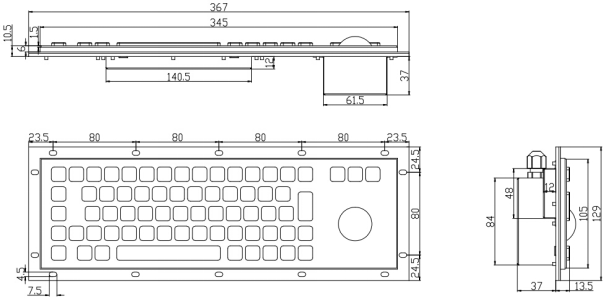 Stainless steel keypad