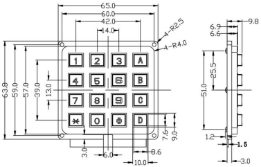 Plastic keypad