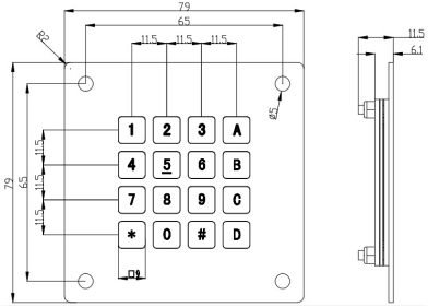4x4 keypad