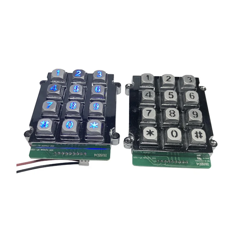 3x4 Zinc Alloy Industrial Backlight Keypad