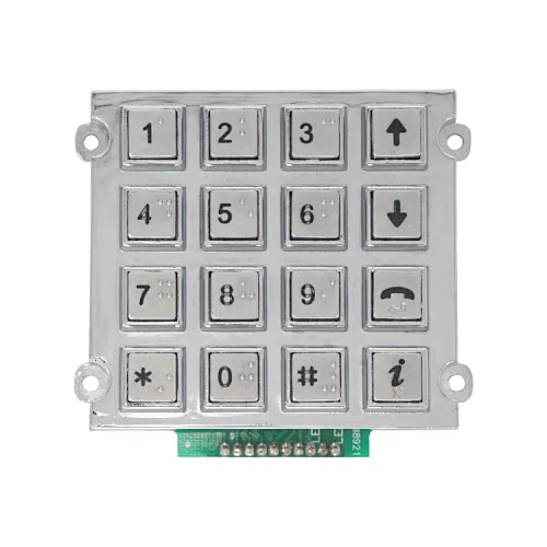 4x4 Zinc Alloy Keypads For Public Machines With Braille Keys
