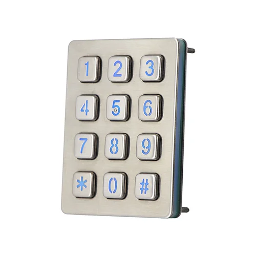 12 Keys Metal Ip65 Waterproof Illuminated Access Control Keypad