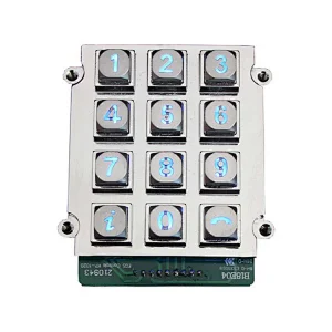 3x4 Zinc Alloy Industrial Backlight Keypad