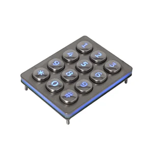 Round Button Waterproof 3x4 12 Buttons Illuminated Payphone Keypad