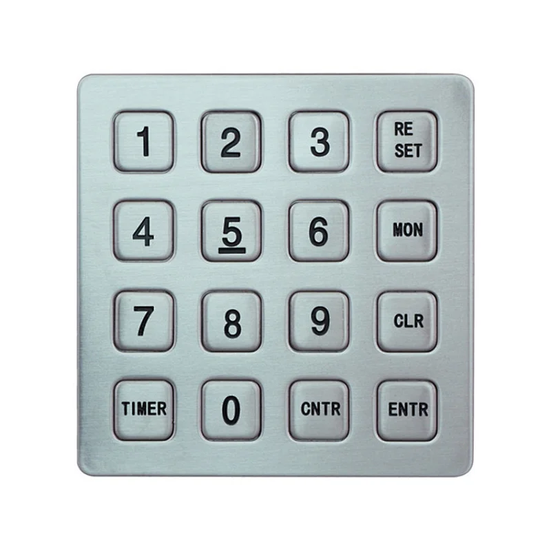 4x4 Digital Metal Wall Mounted Anti Vandalism Cnc Machine Keypad