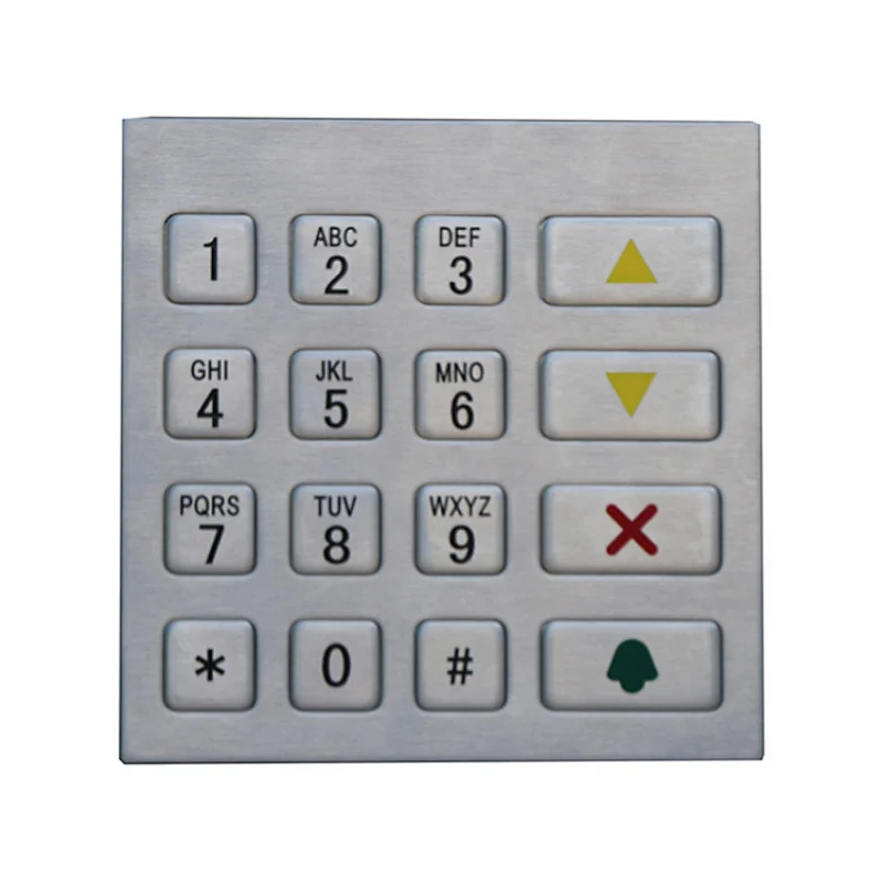 Weatherproof 16keys Metal Custom Atm Function Usb Connector Keyapd