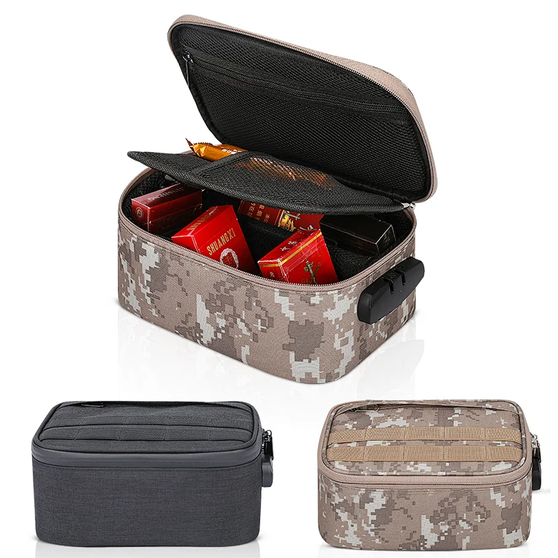 Smell Proof Bag Custom with Combination Lock Odor Proof Stash Case Container Medicine Weed  Lock Box Bag Travel Storage Case
