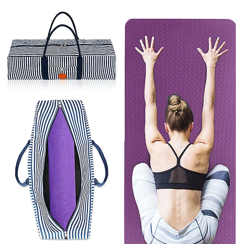 Large Yoga Mat Bag, Exercise Mat Carrier Tote Bag with Pockets