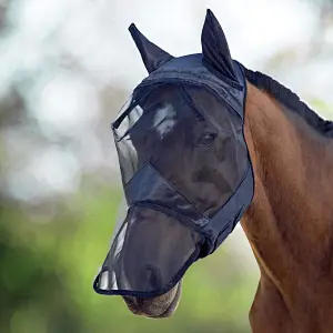 CareMaster Fly Mask Full Face Horse Fly Mask with Ears Tgw Riding Extra Comfort Grip Soft Mesh