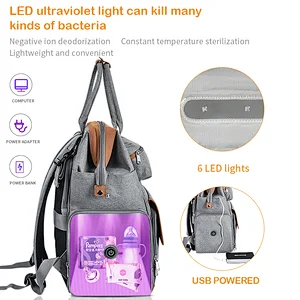 LED ultraviolet light diaper bags mummy baby bags baby bags set mummy travel