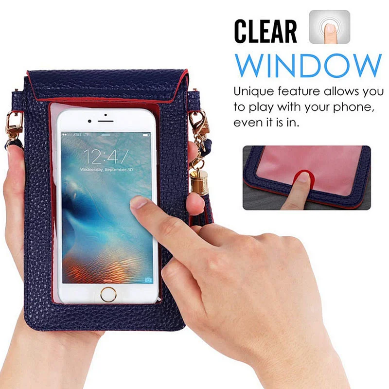 PU Leather Cross Body Bag Mini Phone Pouch Cross Body Mobile Phone Bags