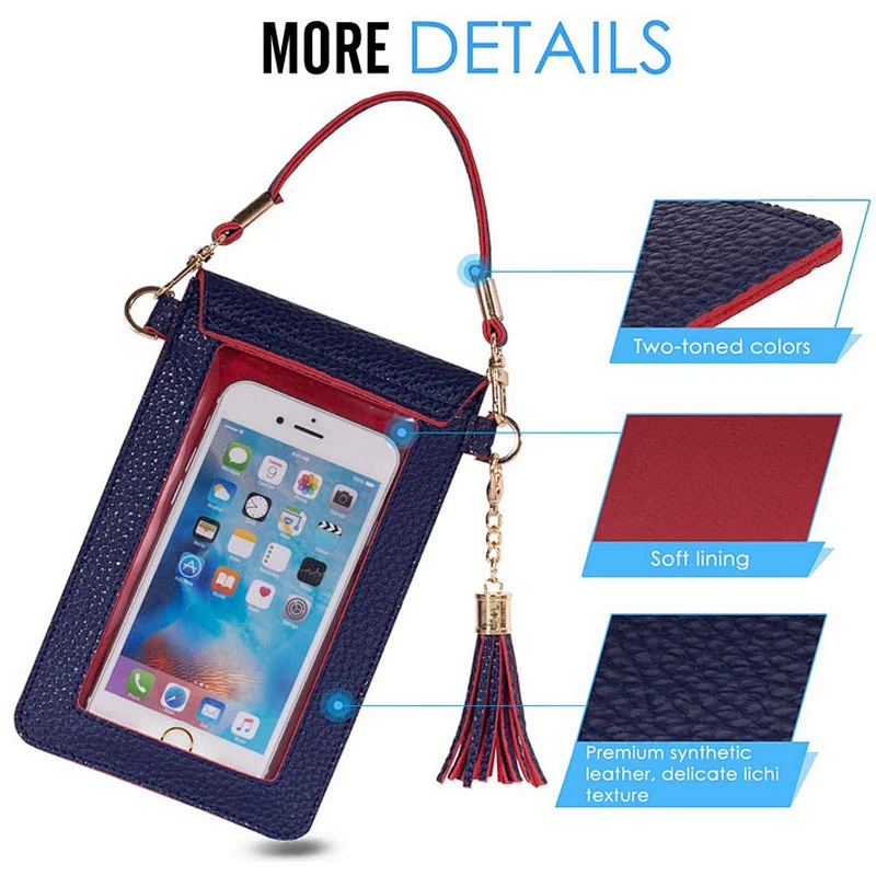 PU Leather Cross Body Bag Mini Phone Pouch Cross Body Mobile Phone Bags