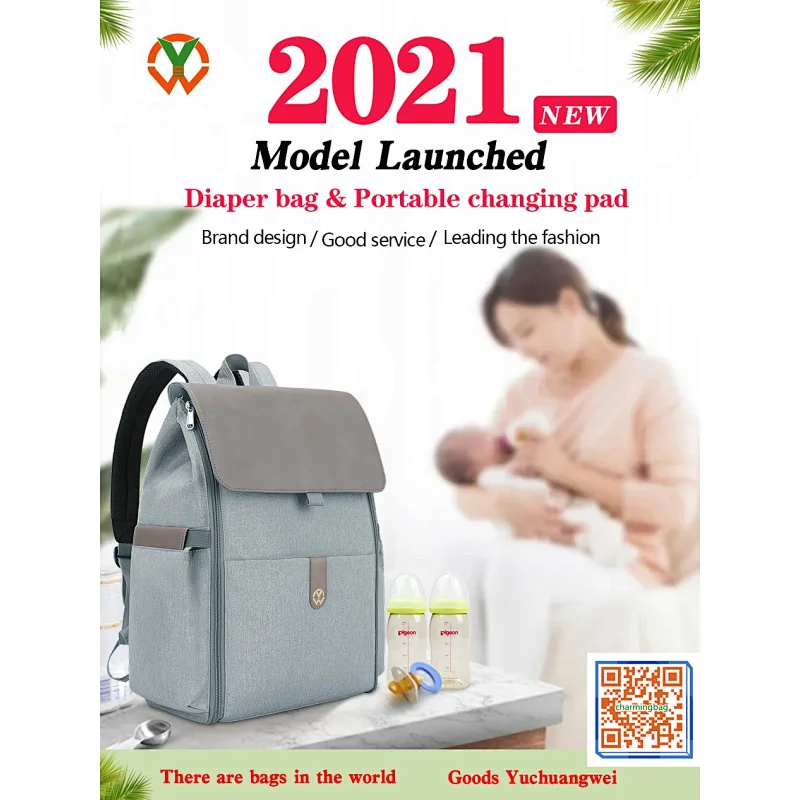 Baby bag with changing station, expandable baby diaper bag for girls, boys, dads and moms traveling baby diaper bag