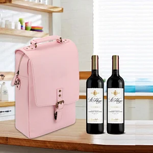 2 Bottle Wine-Bag Insulated Padded Portable Versatile Wine-Carrier-Tote for Travel, Great Gift for Wine