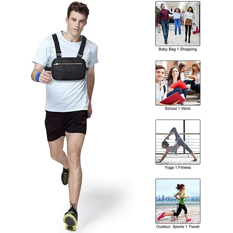 YCW Outdoor Sports Running Hiking Chest Bag Tactical Chest Bag Leisure