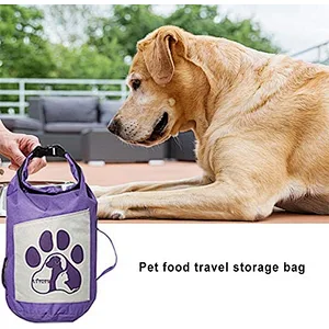 Pet Food Travel Bag Portable Folding Travel Food Storage Container for Cat & Dog
