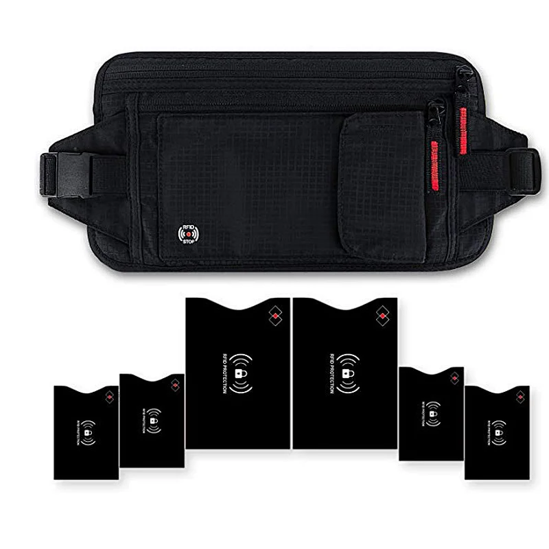 Passport Holder RFID Blocking Waist Travel Bag,passport holder