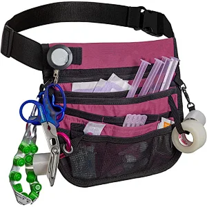 YCW Nursing Tools Pocket Organizer Nurse Waist Pouch Hip Bag 600D Oxford Fabric