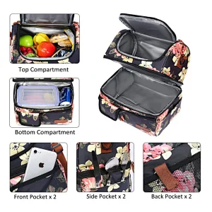 Double Deck Insulated Lunch Box Large Cooler Tote Bag Lunch Box Bag Adults