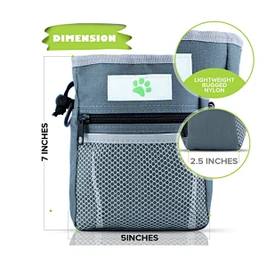 Dog Treat Pouch Carries Treats Built-in Bag Dispenser Waste Trash Food Poop Bag Holder