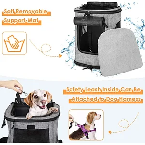 Foldable Polyester cat dog Pet Carrier Backpack with Mesh Windows cat Puppy Transport Holder Bag