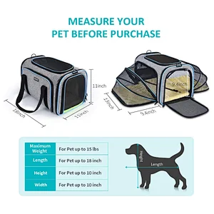 Pet Airline Approved Expandable Soft-Sided Carrier Folding Carrier Travel Pet Bag